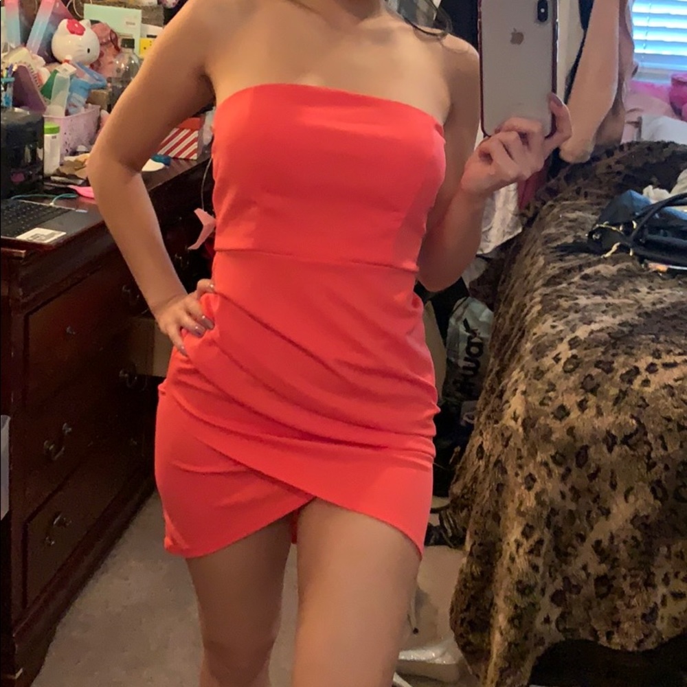 Strapless Coral Dress